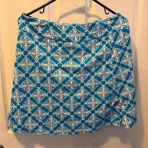 Lulu-B Turquoise & White Patterned Circle Skirt medium